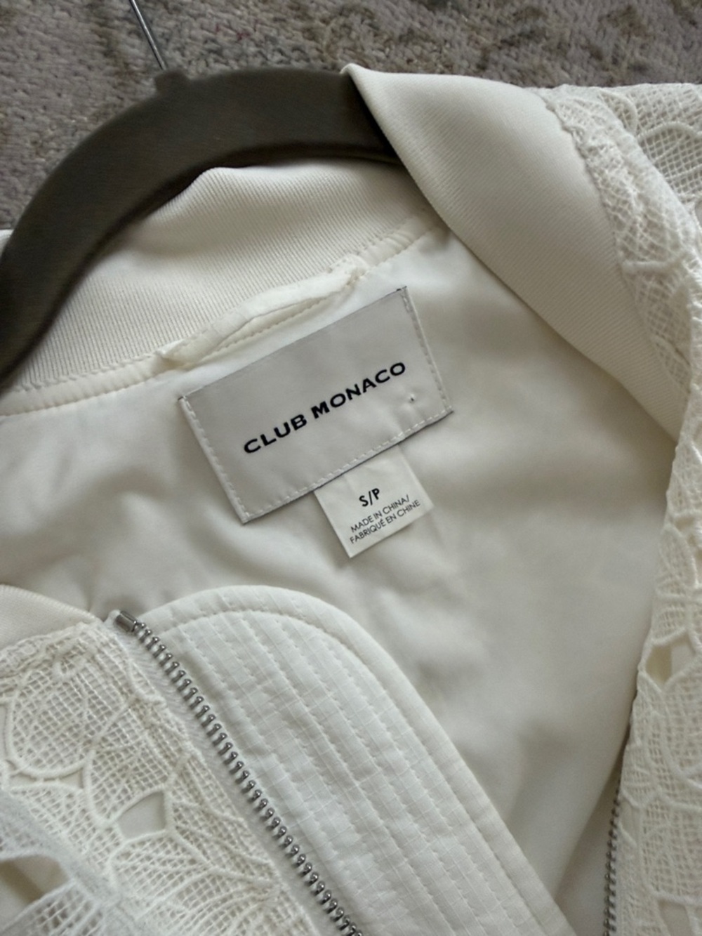 Club Monaco Ivory Lace Bomber Jacket - Picture 3 of 3